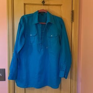 Lauren Ralph Lauren Shirt lace-up front linen shirt